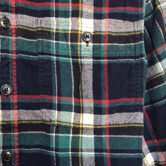 𝅺j. Crew Factory plaid tailored fit flannel button front shirt shacket XS - Picture 3 of 9